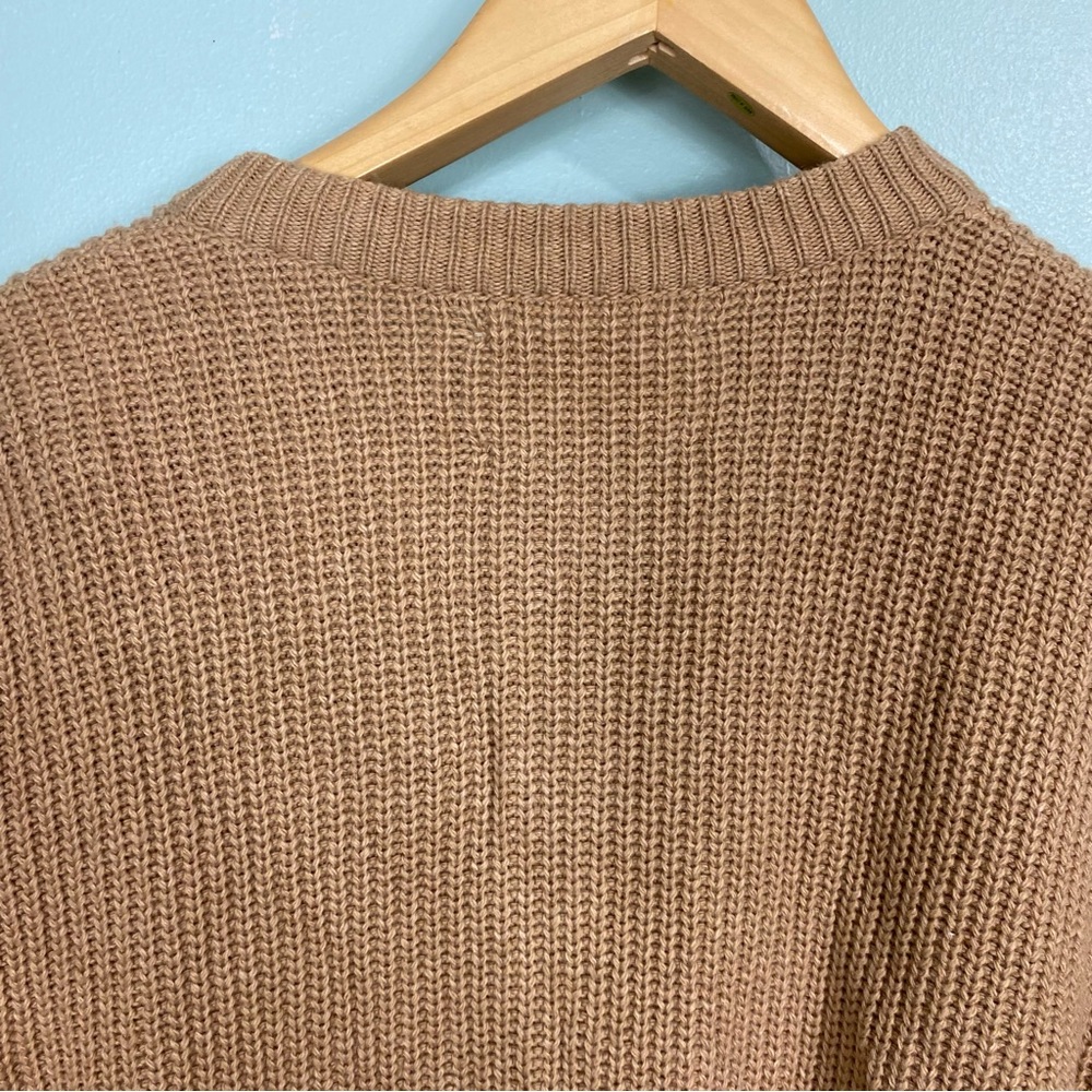 La Double J Knit Cardigan Embroidered Flowers Tan Sz L - Picture 7 of 7